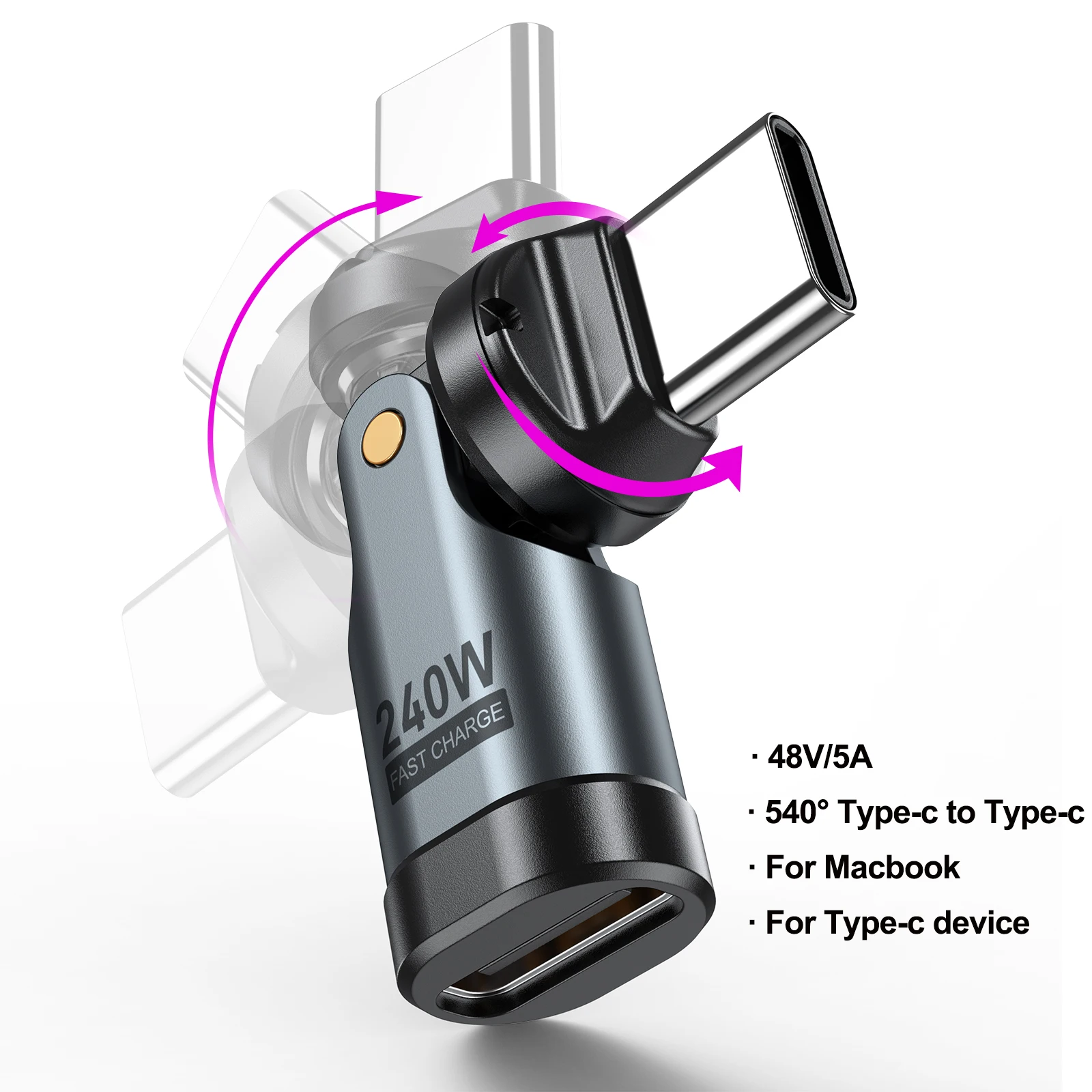 Universal 240W USB C Adapter OTG Fast Charge Cable Type C Male Female Converter For iPhonee16 Macbook Laptop Android Devices