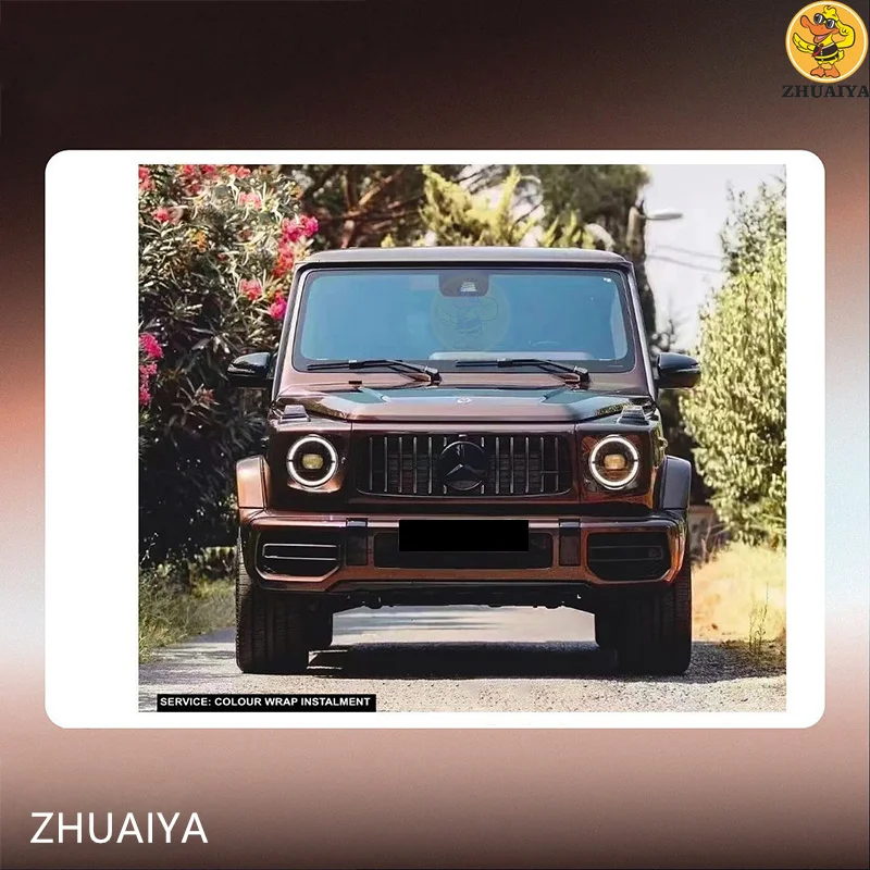 ZHUAIYA 하이퍼 글로스 메탈릭 에디션 코코 브라운 비닐 랩 필름, 자동차 랩핑용 차량 랩핑, 버블 프리, 쉬운 설치, 1.52x18M