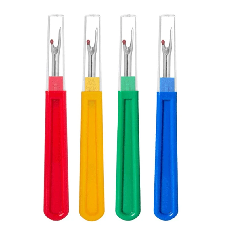 New 4Pcs Plastic Handle Seam Ripper Stitch Unpicker Cotton Thread Craft Scrapbooking Sewing Tools Sew Accessories