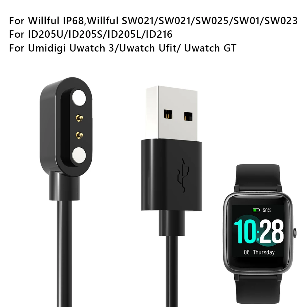 Magnetic Watch Charger Cable Replacement for Willful IP68/SW021/ID205U/Umidigi Uwatch 3 Cord Smartwatch Accessories