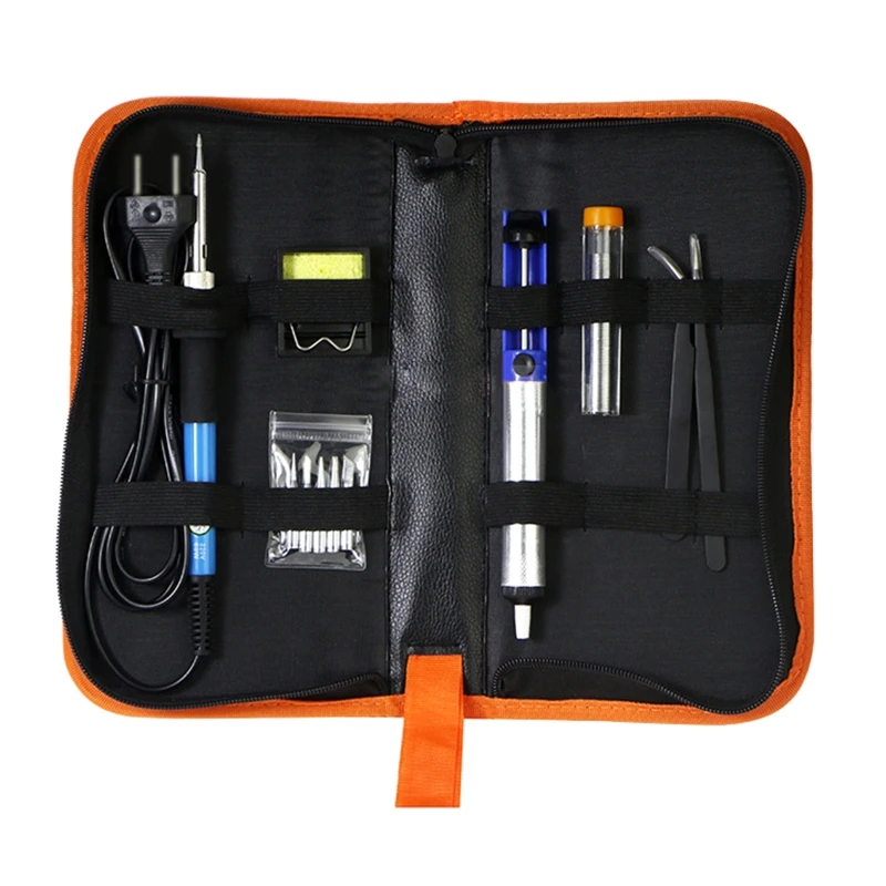 

Soldering Iron Kit Upgraded Adjustable Temperature Welding Tool 11-in-1 Soldering Kit Soldering Iron Tips Solder Wire