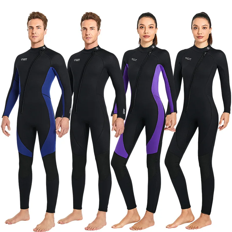 

3mm Men's And Women's One-Piece Long-Sleeved Warm Surfing Suit, Cold-Proof Snorkeling Swimming Diving Suit,Cx54