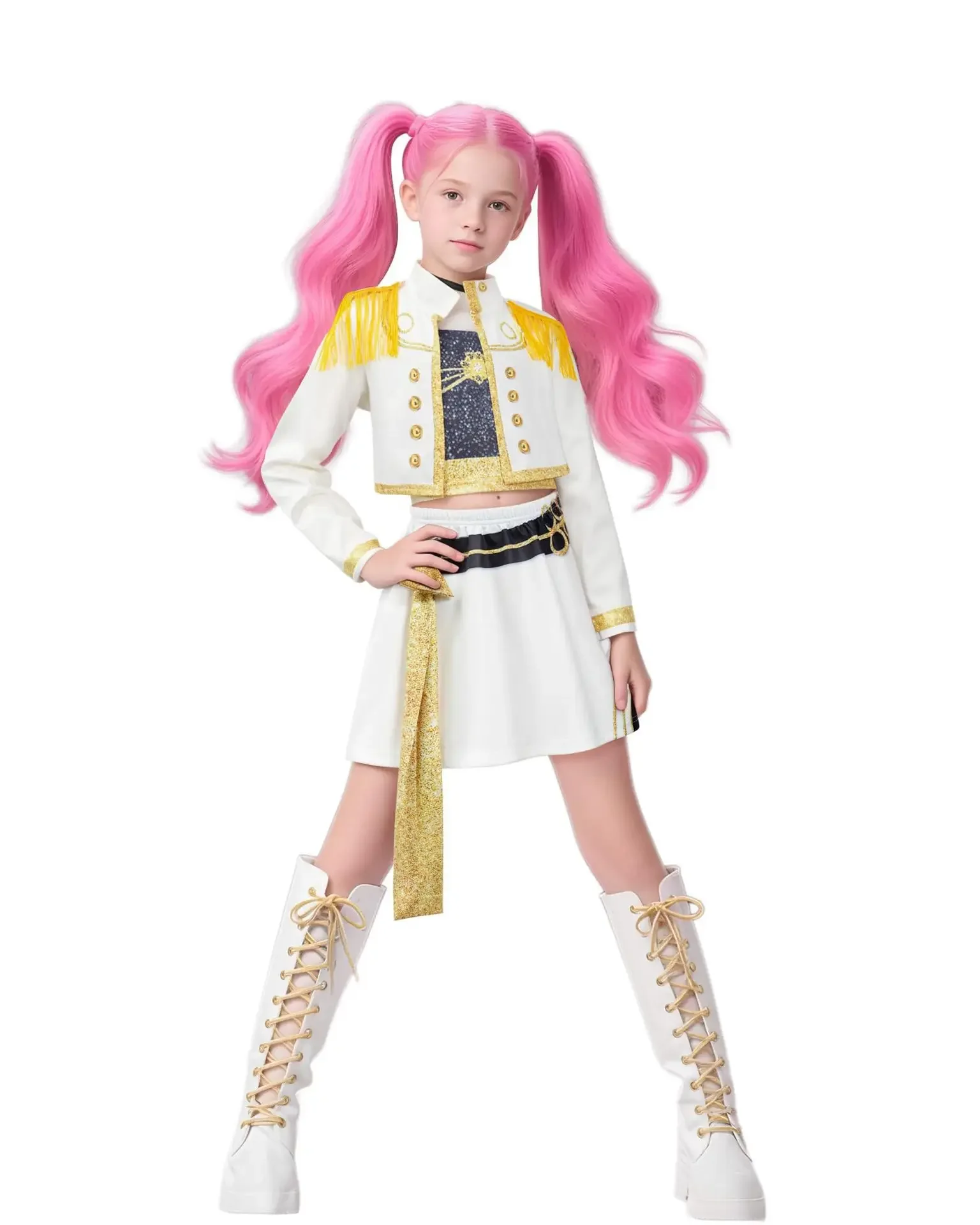 Generisch Costume Pour Enfant Rumi Mira Zoey Cosplay Jeu De Role Uniforme Huntrix Merch Tenue Pour Halloween Fete Carnaval