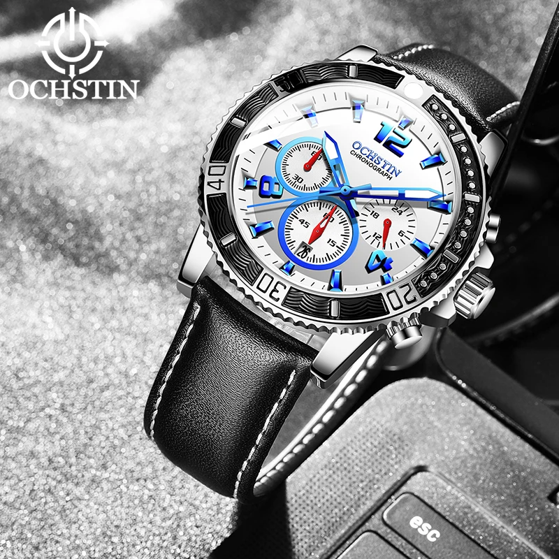 OCHSTIN Men's Watch Multifunction Quartz Movement Business Light Luxury 2024 Promotional Pilot Series Men's Quartz Watch