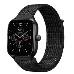 Durable Nylon Smartwatch Band, 20mm & 22mm for 22mm strap (Black white)