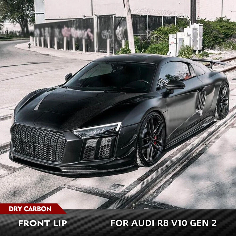 Dry Carbon Fiber Car Front Bumper Lip Spoiler For Audi R8 V10 GT Gen 2 ...