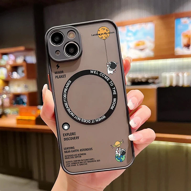Cartoon Astronaut Matte Hard Acrylic Phone Cover