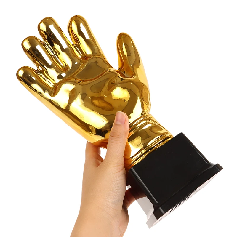Football Trophy Golden Gloves Goalkeeper Gamesoccer Competition Adult Glove School Kids Awardtrophies Cup