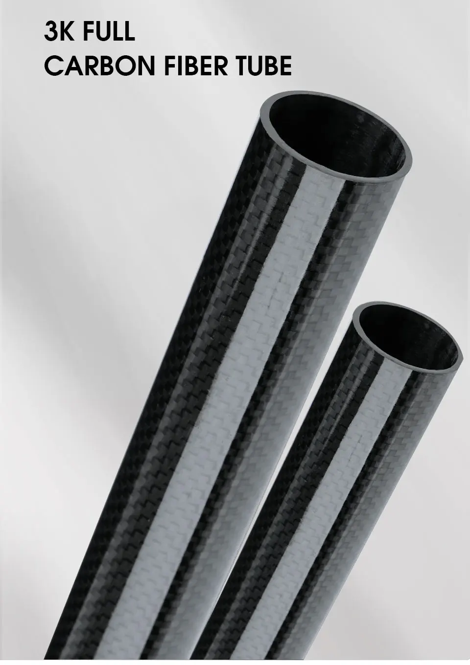 2 Stück 3K Plain Glossy Surface Carbon Fiber Tube Länge 500 mm Außendurchmesser 12 mm 14 mm 16 mm 18 mm 22 mm 24 mm 26 mm 28 mm 30 mm 35 mm Carbon Tube – Detail 1