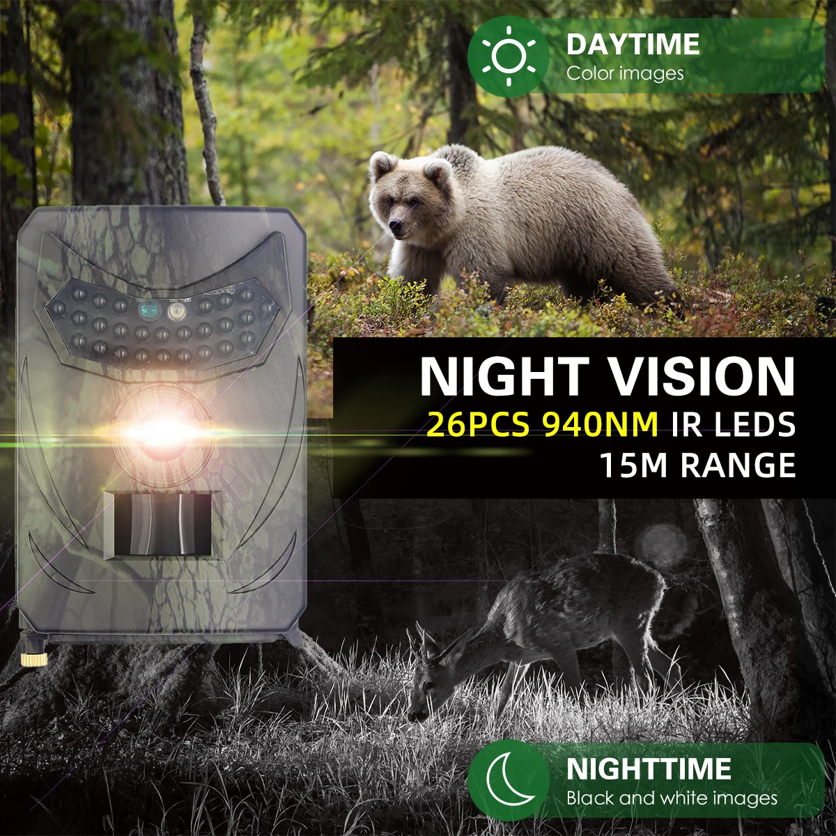 20MP 1080P Hunting Trail Game Camera Security Camera IP54 Waterproof Outdoor Infrared Night Vision Hunting Scouting