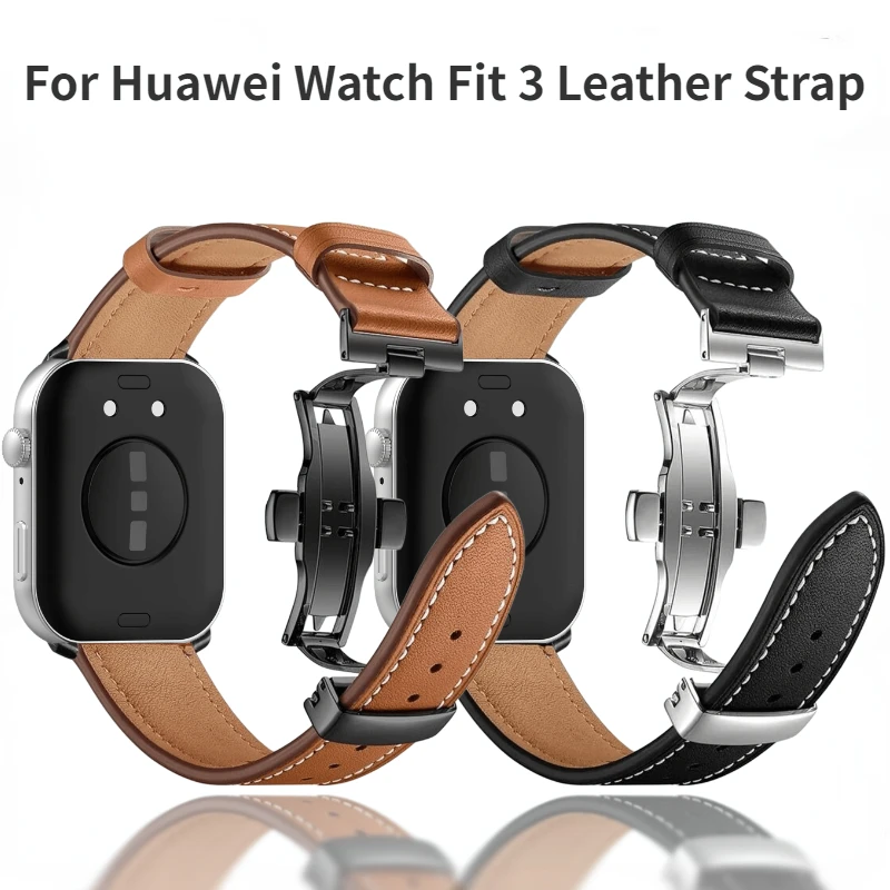 

Ремешок из натуральной кожи для Huawei Watch Fit 3, классический деловой сменный браслет, браслет для Huawei Watch Fit 3