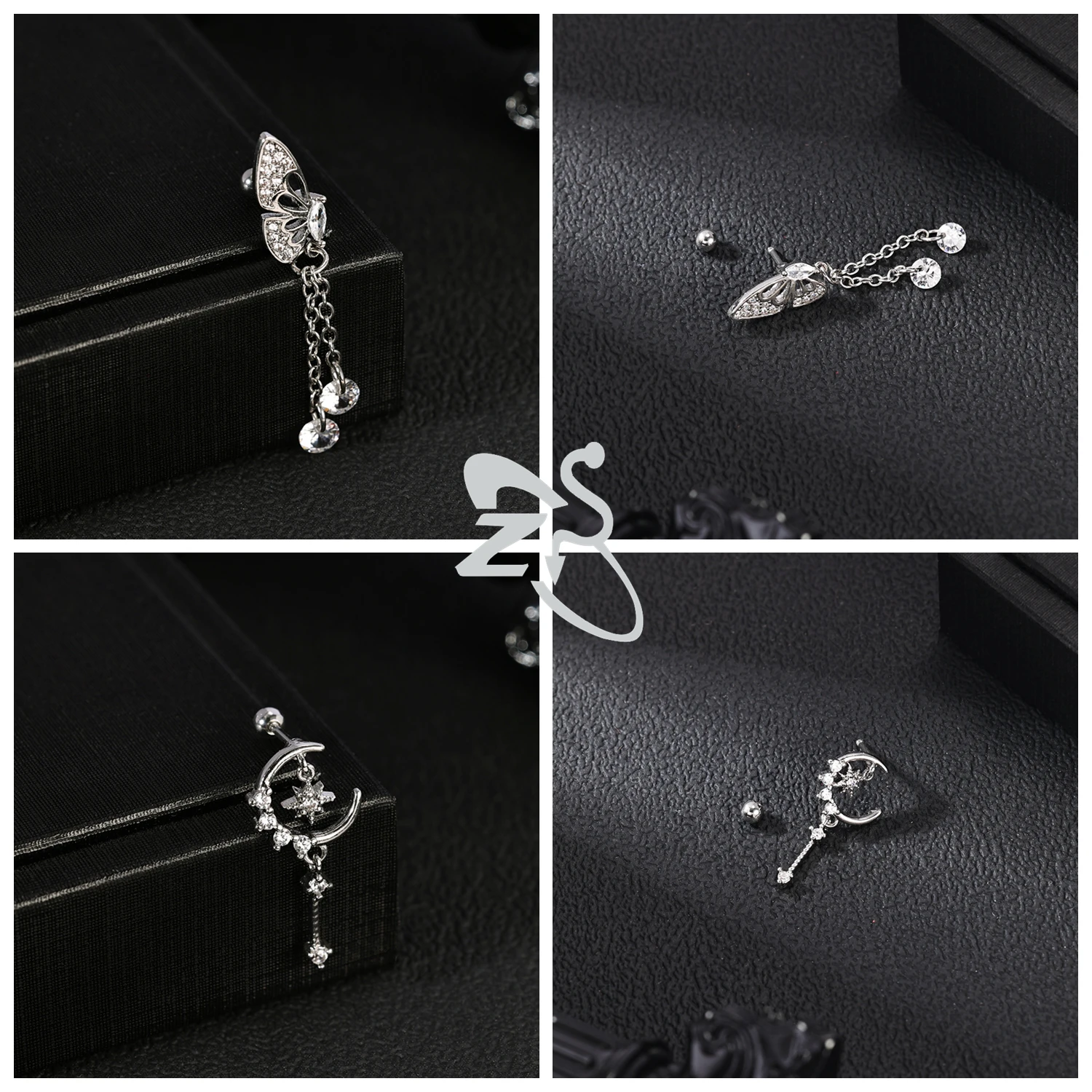 Cute Heart Stud Earrings - 20G Pink CZ Crystal Jewelry for Kids  Women