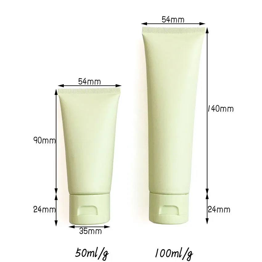 20pcs 50g Cosmetic Hose Green Frost Matte Facial Clean Cream Empty Bottle 100g Plastic Squeeze Container Lotion Frost Soft Tube - Image 3