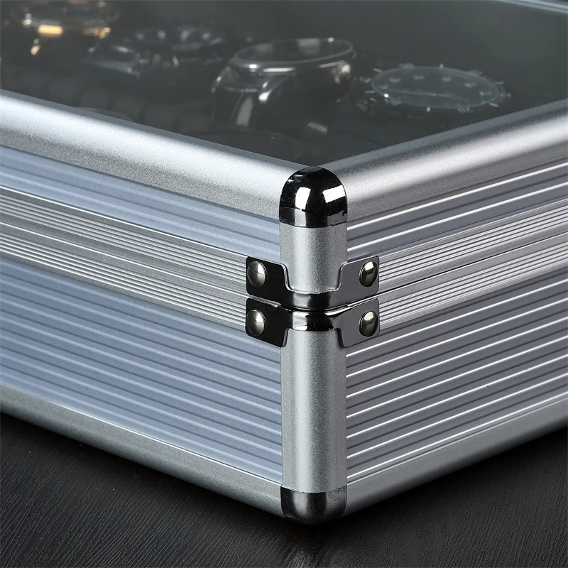 10-Slot Multi-Purpose Aluminum Alloy Watch Storage Case with Removable Internal Divider... - SKU AWSC1109 - UGI Packaging