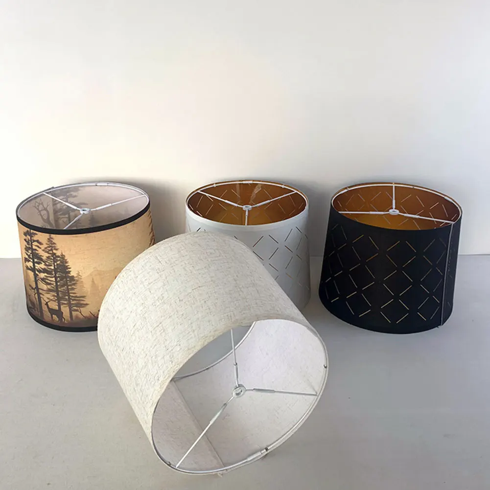 Description Picture 5 of itemFabric Lamp Shade Replacement Drum Lampshade Easy Assembly Barrel Lamp Shade for Table Lamp& Floor Light