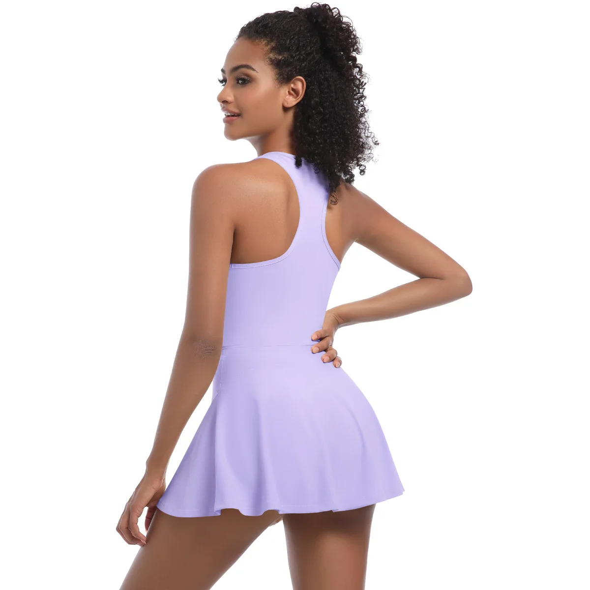 New Nude Feel Anti-exposure Basic Sports Dress Outdoor Running Jumpsuit Fitness Yoga Tennis Skirt
