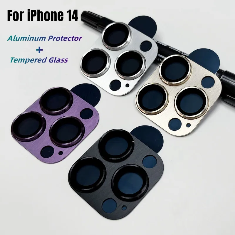 Protettore Per Lente Della Fotocamera Per IPhone 14 - Grafite Glitter + 2 Lenti - Nuovo