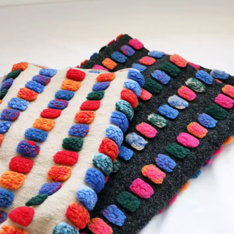 

1yard fluffy wool knitted jacquard plush faux fur fabric,Clothing Floor Mat Carpet Plush Cloth Fabric fur fabric for patchwork
