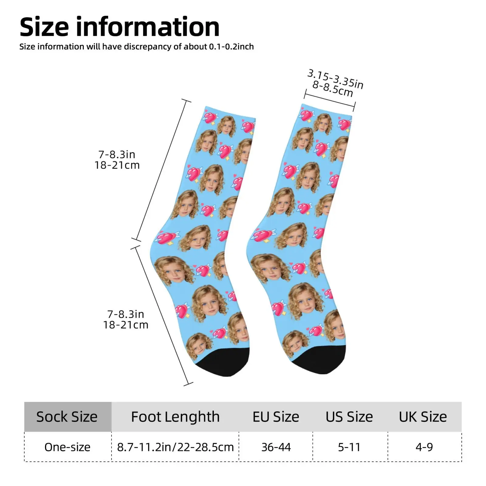 Personalized Photo Face Socks - Customizable Unisex Gift