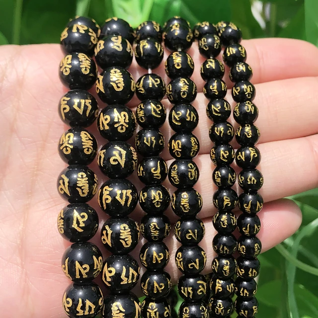 Six Word Mantra Prayer Buddha Beads Natural Agates Clear Crystal