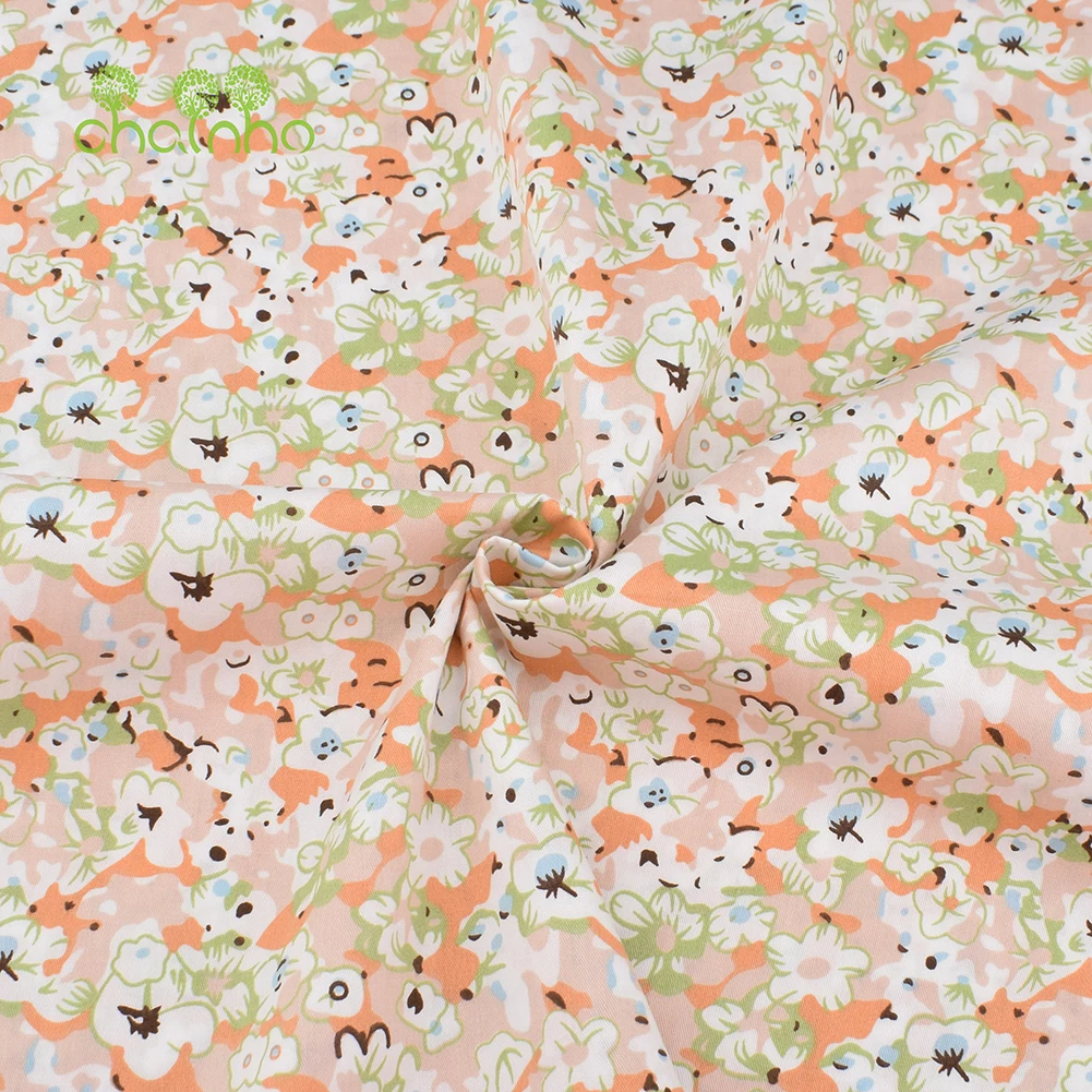 Chainho,Printed Twill Weave Cotton Fabric,DIY Sewing Quilting Material,Patchwork Cloth,Green Series,8 Designs,2 Sizes,15C76