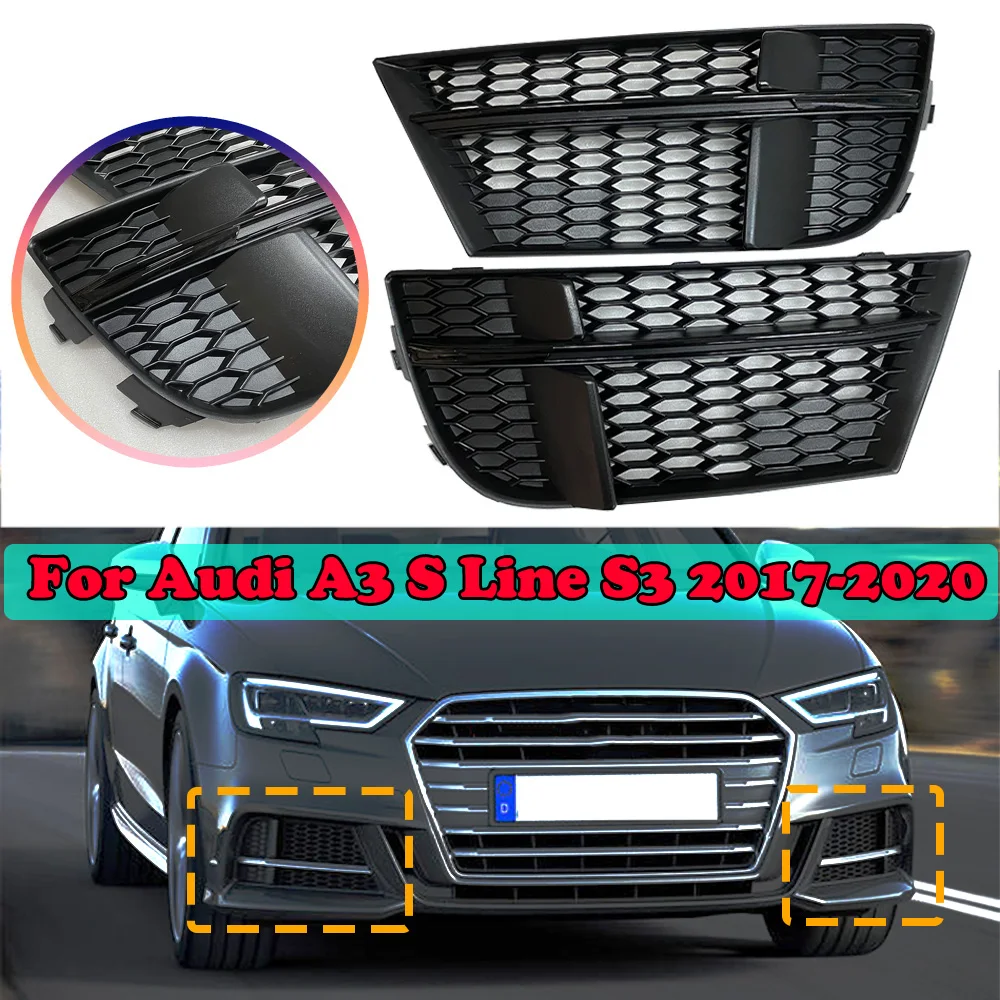 2x Car Front Bumper Fog Light Lamp Grille Cover Mesh Style