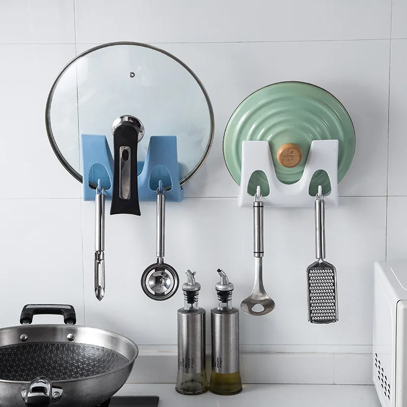 

Hole-free Pot Cover Rack Storage Rack Household Kitchen Wall-mounted Chopping Board Rack Multi-function Rack