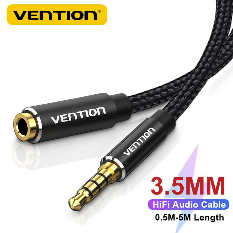 Auriculares Con Cable Samsung Cable AUX De Audio 3.5mm - Longitudes De 0.5m A 20m, Conectores Dorados, Compatible Con Todos Los Dispositivos Mini Cadena Sony