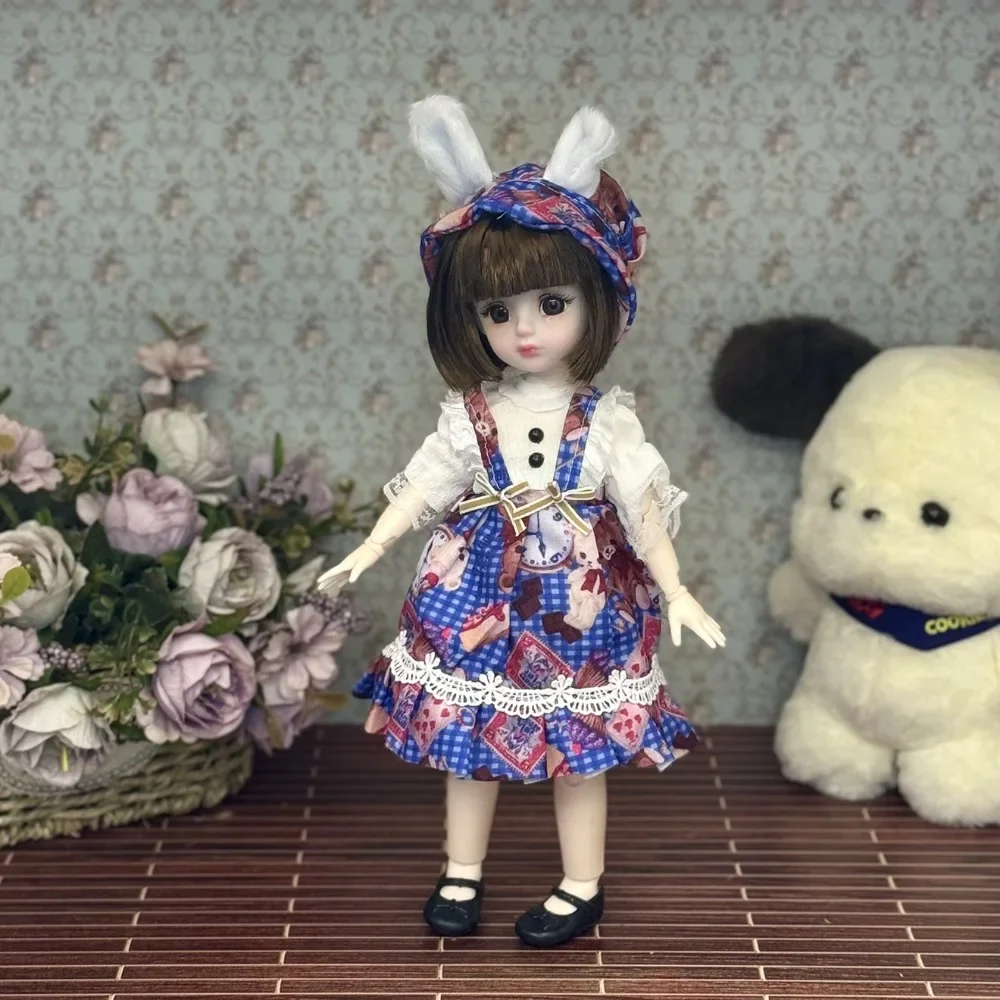 Colorful Dress-Up Doll with Removable Joints and 3D Eyes - 30cm