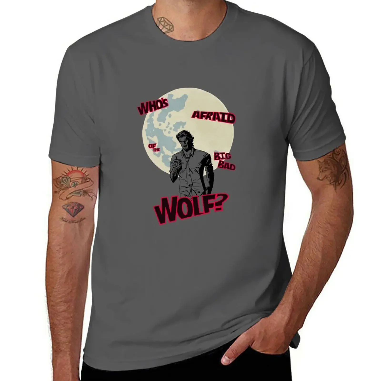 

Кто боится большого Плохого Волка Мужская футболка большого размера