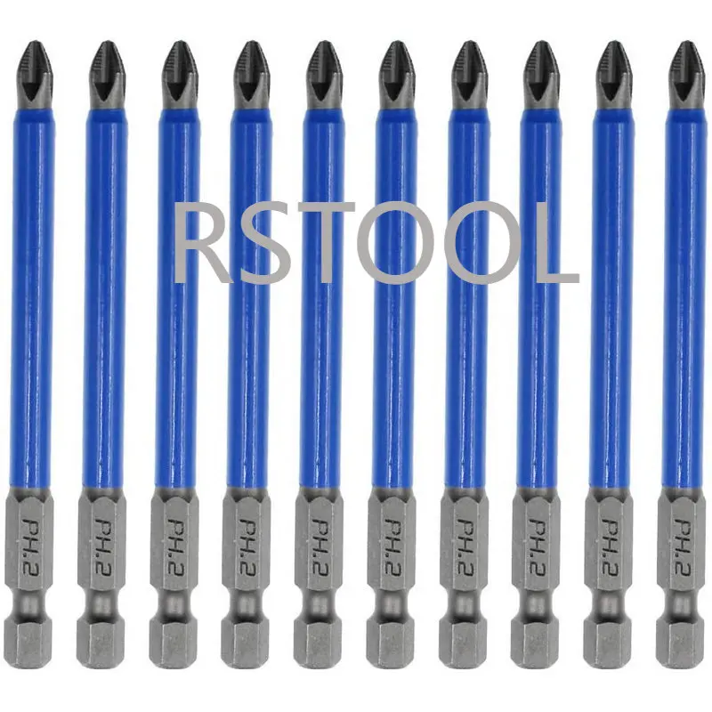 10Pcs 90mm PH2 Cross bit drill Head Screwdriver Bits Hand Tools Anti Slip Electric Hex Shank Magnetic Screwdriver Drill Bit screwdriver bit holder magnetic 1 4 hex drill bit extension rod screwdriver tips quick change non slip angle driver hand tools