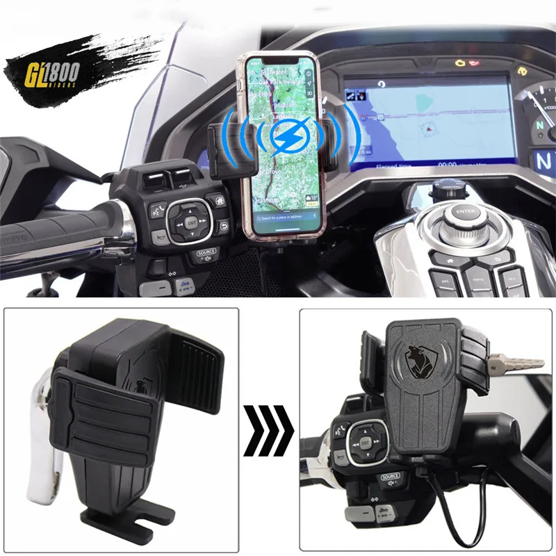 

Wireless Fast Charging For HONDA Gold Wing GL 1800 F6B GL1800 DCT 2018-2021 Motorcycle GPS Phone Holder Navigation Bracket
