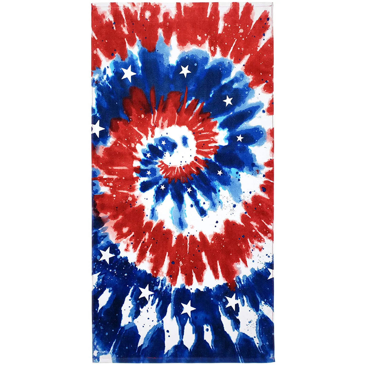 

Rainbow Hippie Colors One Side Printed USA Stars Tie Dye Quick Drying Towel