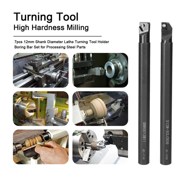 Set Utensile Per Tornio Con Inserti In Metallo Duro - Barra SRACR1010H06 E 10 Inserti RCMT0602 - Foto 4