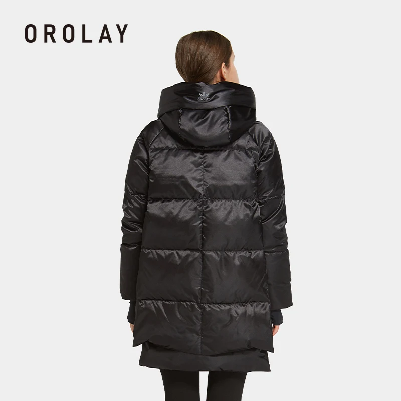 Orolay Women's Thickened Hooded Down Jacket Loose Thermal Parka