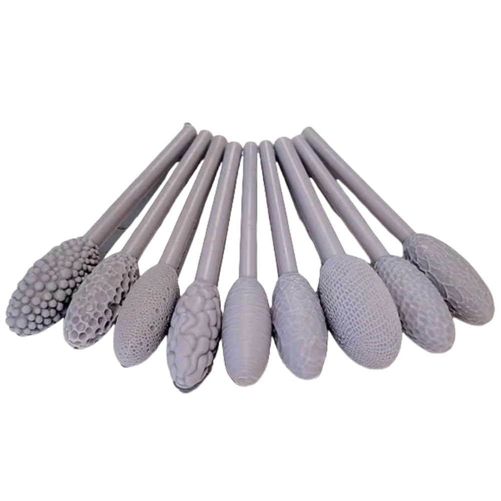 A04R-Texture Tool Sets for Clay Art 9Pcs, Clay Modeling Pattern Rollers Kit, Texture Rolling Emboss Plaids Hand Rollers