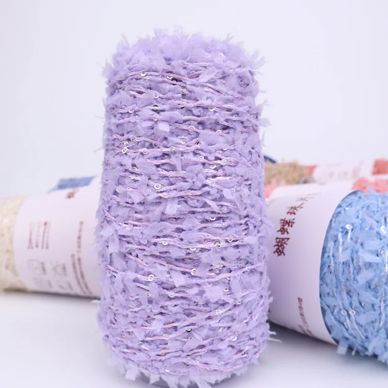 50g Fancy butterfly yarn sequin wool ball sequin thread hand woven fashion knitting wool 3