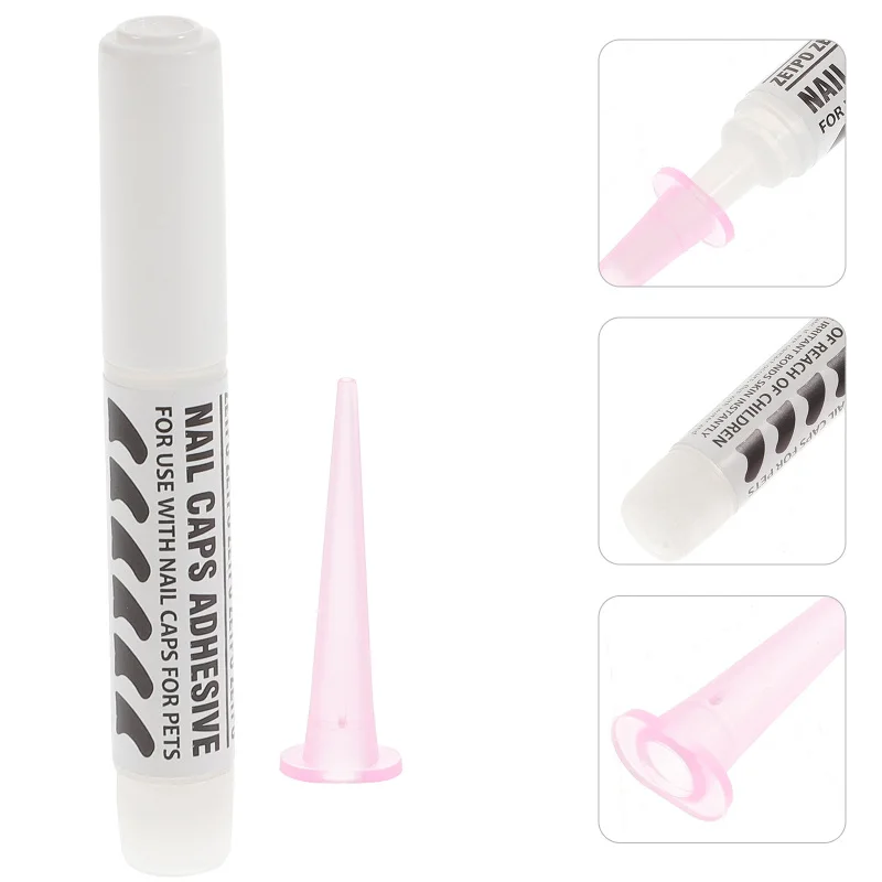 5pcs Glue and Applictor Pet Cat and Dog Nail Cover Claw Caps 3