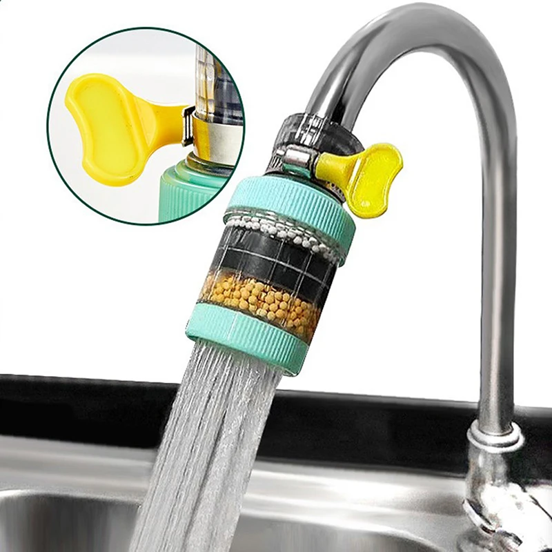 

6 Layers Universal Kitchen Faucet Purifier Tap Filter Water Saving Bubbler Activated Carbon Filtration Shower Head Nozzle Filter