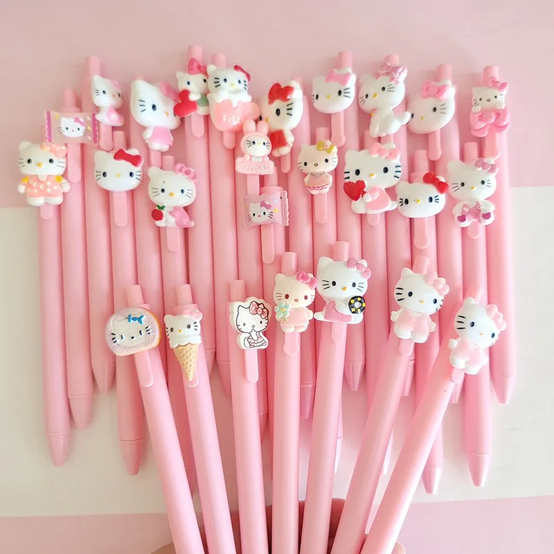Kawaii Sanrio Hello Kitty Gel Pen My Melody 20 Pcs Student Stationery Cartoon Macaron Color 0