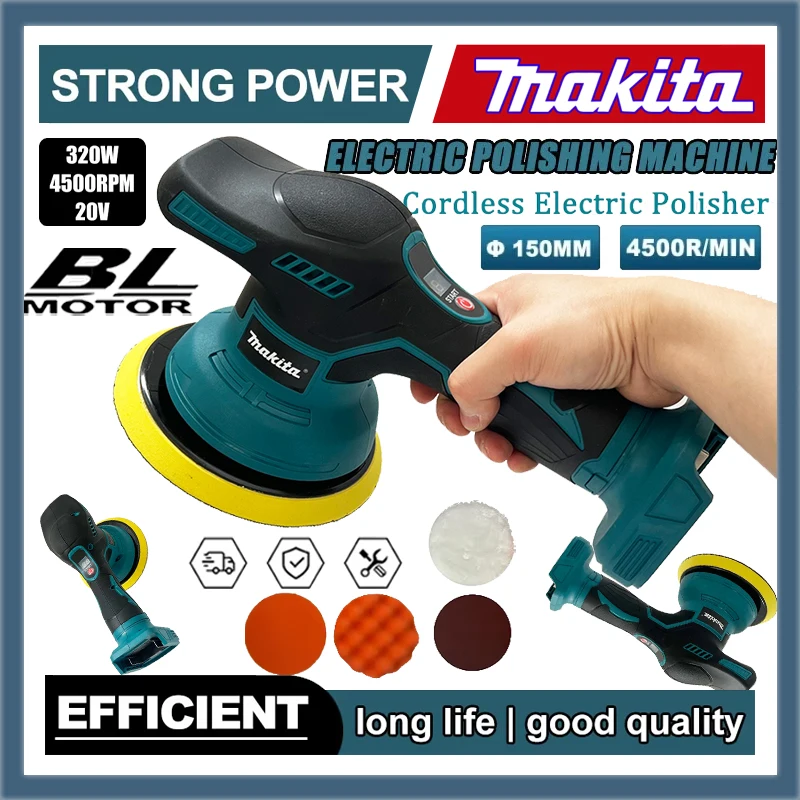Cordless Car Polisher Machine 8 Gears Electric Waxing Repairing Wireless Buffing