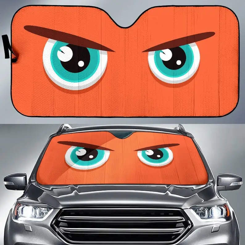 

Orange Cartoon Eyes Car Sunshade
