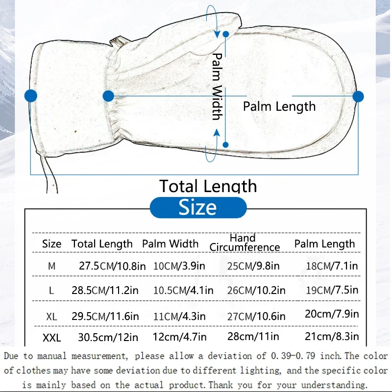 Winter Gloves New Sports Plush Motorcycle Gloves Mountain Windproof Waterproof Mittens Adult Snowboarding Alpine Thermal Mittens 6