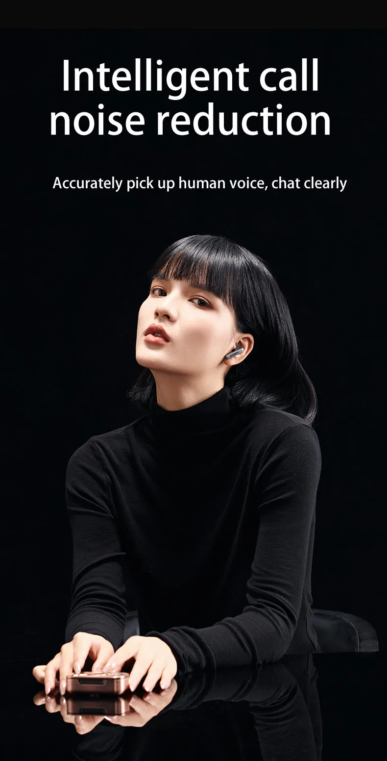 Dmooster D15 DNC TWS Bluetooth Active Noise Cancellation Headphone Wireless HIFI headset Metal Earphone Sport man gift