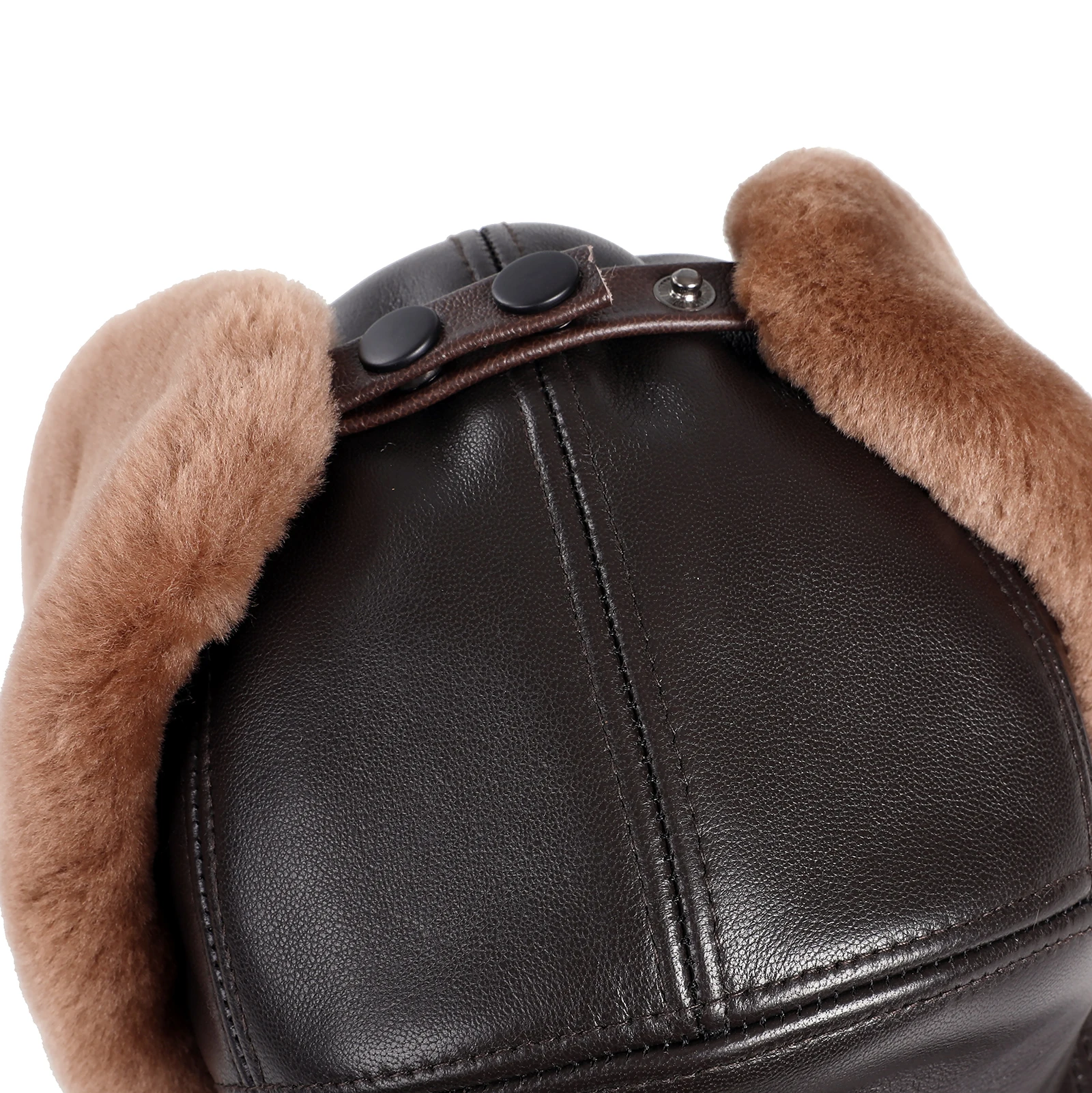 Unisex Shearling Sheepskin Leather Aviator Russian Ushanka Trapper