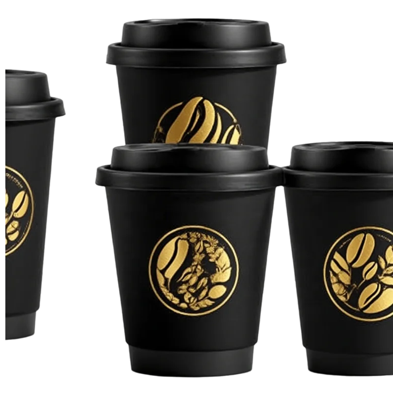 맞춤형 생분해성 PLA 종이컵 이중 단일벽 PE 코팅 12oz 테이크아웃 일회용 커피 종이컵 뚜껑 포함