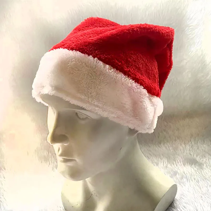 Fluffy Christmas Hat Santa Claus Hat Child Adult Pet Christmas Party Decorations Supplies Accessories