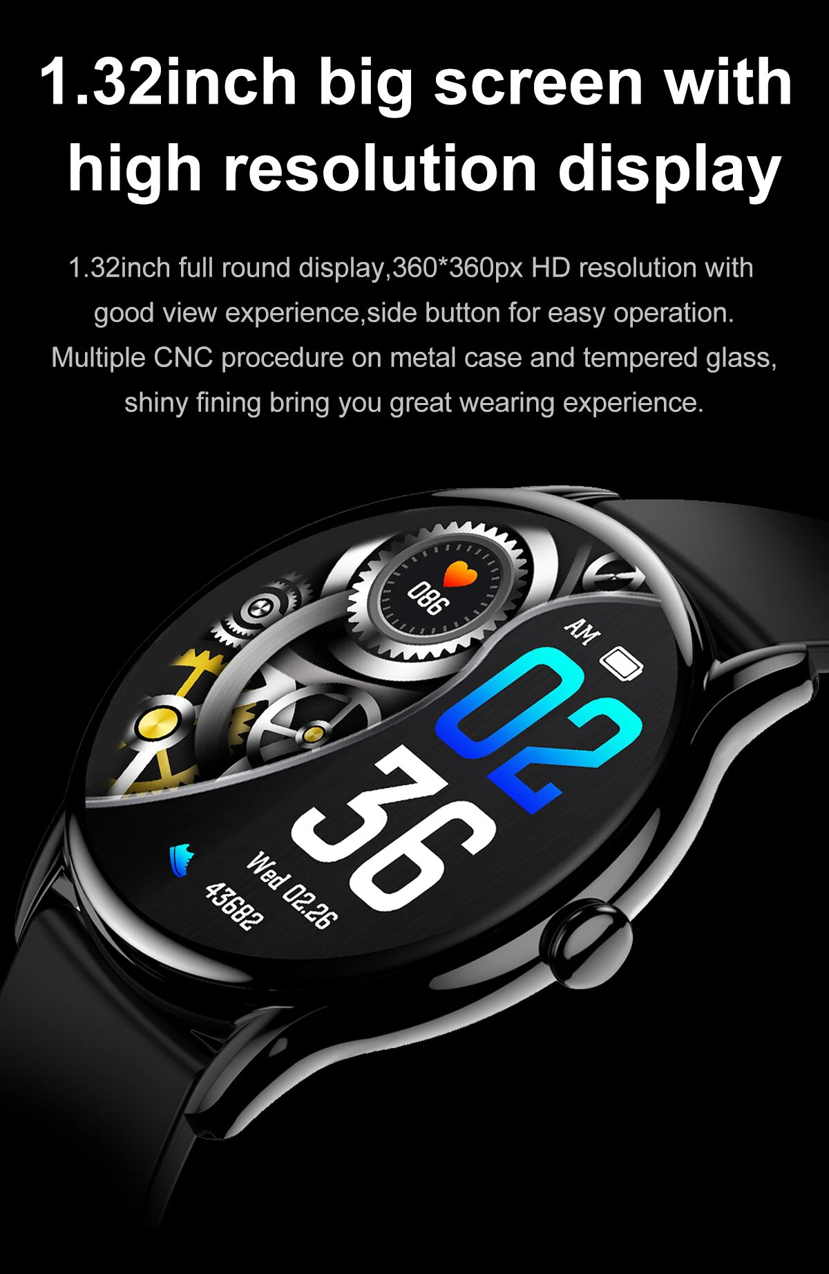 Smart Watch Women 1.32 inch 360*360 HD Screen Smartwatch Men Heart Rate Blood Pressure Monitor Sport Fintess Tracker for Android