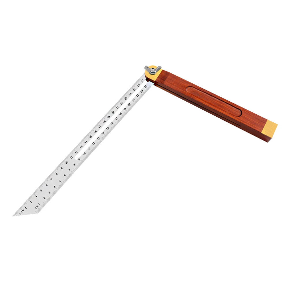 Wooden Marking Angle Rulers Gauges 360 Degree Rotation Tri Square Sliding T-Bevel with Wooden Handle Level Measuring Tools