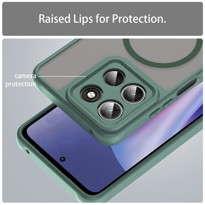 Magnetic Translucent Frosted Matte Waterproof Protective Phone Case